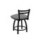 Holland Bar Stool Co 18" Low Back Swivel Vanity Stool, Black Wrinkle, Graph Seat 41118BW020 - alternate 2